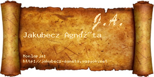 Jakubecz Agnéta névjegykártya